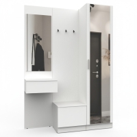 Набор мебели для прихожей "Марсель-106" МР 01-106 В2160 Ш1500 Г420 (ЛДСП Белый премиум)